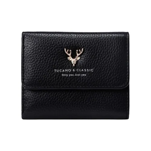 TUCANO Кошелек из коровьей кожи женский черный экрю