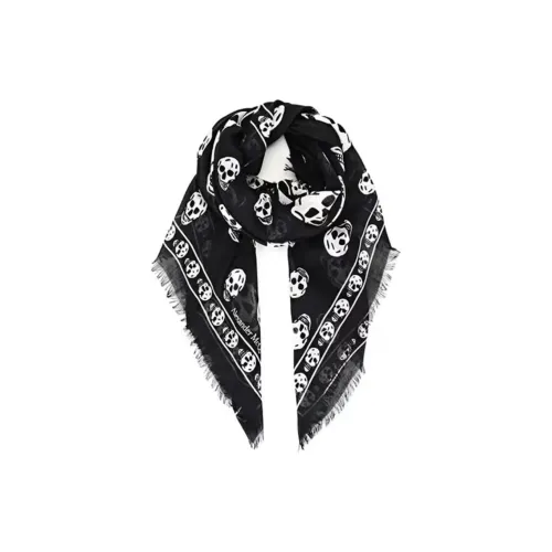 Alexander McQueen Шелковые шарфы Черный Унисекс