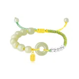 Серьезный браслет из самородного серебра с замком мира [женский]