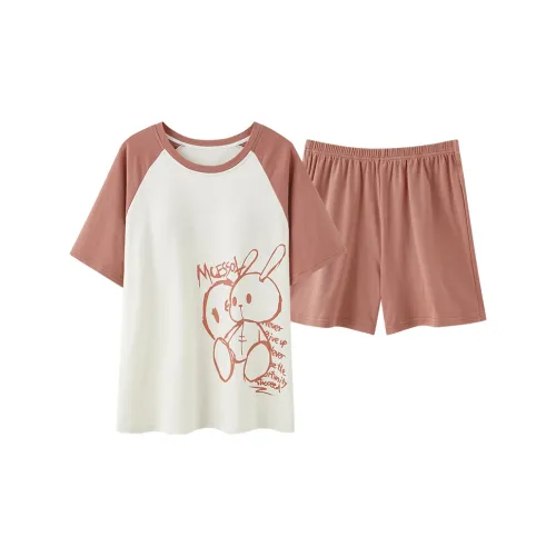 Mulong Family Пижамный комплект Женские Красный Умбра