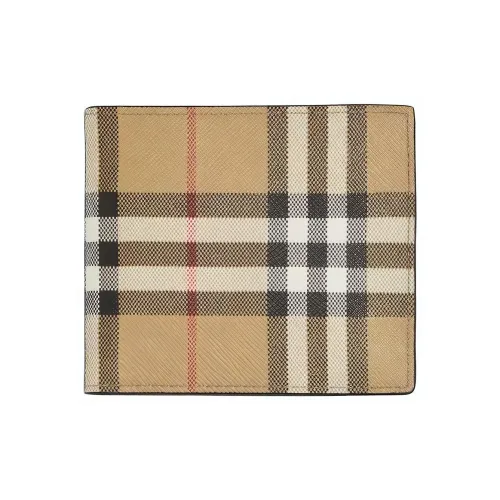 Burberry Хлопок с коровьей кожей ZERO Кошелек Держатель для карт Стандартный Мужской Архивный бежевый