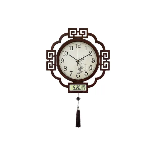 HENSE Кварцевый механизм Wood Стена Часы Унисекс Кофе HW8594