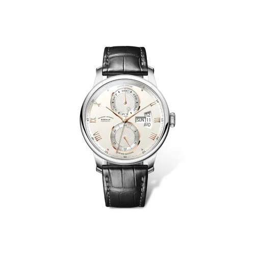 BORMAN Автоматический Механический Механизм Часы из Натуральной Кожи Ремешок Мужские Часы Белый Циферблат