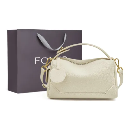 FOXER Коровья кожа Подушка Сумка Ручная Сумка Сумка через плечо Сумка на плечо Женская Белая Слон Серый Темно-коричневый
