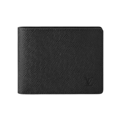 LOUIS VUITTON Multiple Коровья кожа Держатель для карт кошелек Мужской Черный