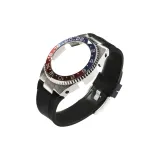 Красный синий Bezel, стальной корпус + черный ремешок