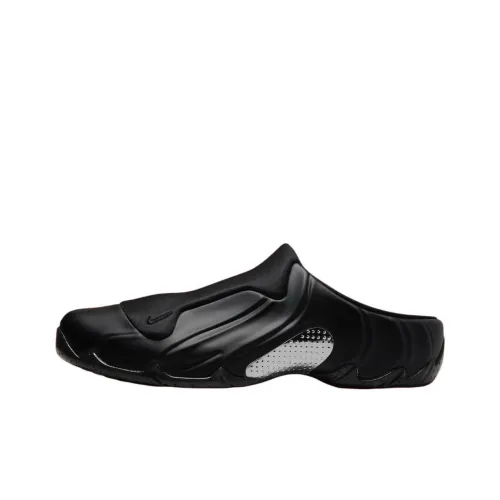 Nike Air Flightposite Домашние тапочки Унисекс Черный Серебряный