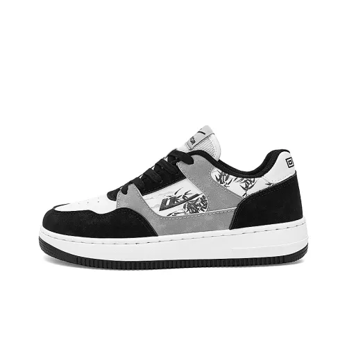 Warrior Air Force 1 Китайский стиль Черничный бамбук Низкие Кроссовки для скейтбординга Унисекс Черный белый