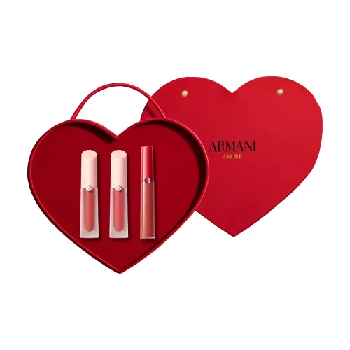 GIORGIO ARMANI 520 Ограниченный Красный Туб Коробка с посланием любви LIP GLOSS Мягкий матовый Легко смешивается Цвет лица #14+#15+#321