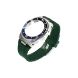 Синий ободок, стальной корпус + зеленый ремешок