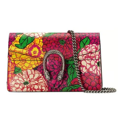 GUCCI Кожа Сумка через плечо Экстра мини Женская Фуксия Многоцветная