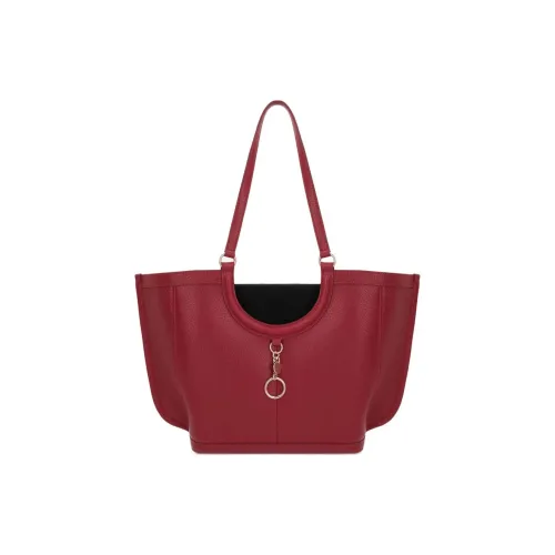 See By Chloe Телячья кожа Тоут Сумка Сумка для покупок Сумка на плечо Сумка унисекс Вишнево-красный