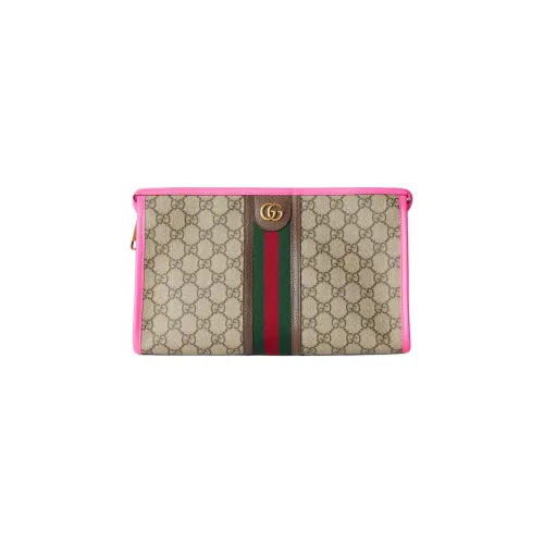 GUCCI Ophidia Холщовая сумка туалетная сумка клатч унисекс бежевый и эбеновый