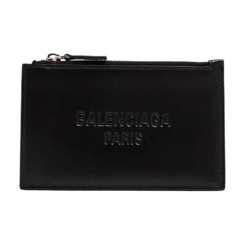 Balenciaga Кожаный держатель для карт и кошелек Мужской Черный