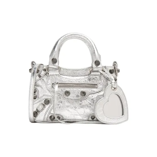 Balenciaga Neo Cagole Кожа Сумка через плечо Сумка Мини Women's Silver