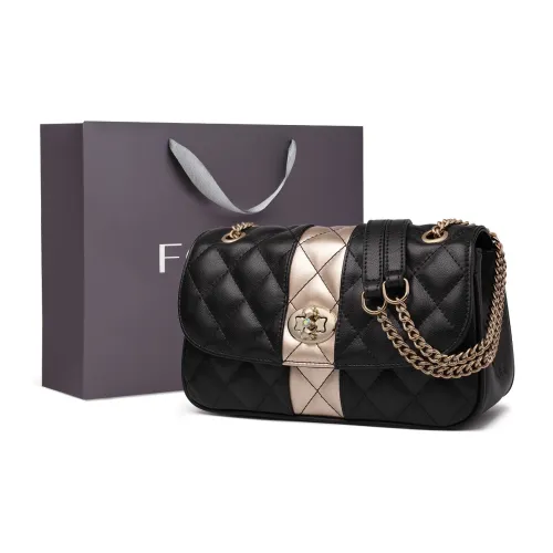 FOXER Корова Кожа Лето Минималистский стиль Плечевая сумка Женская Черная