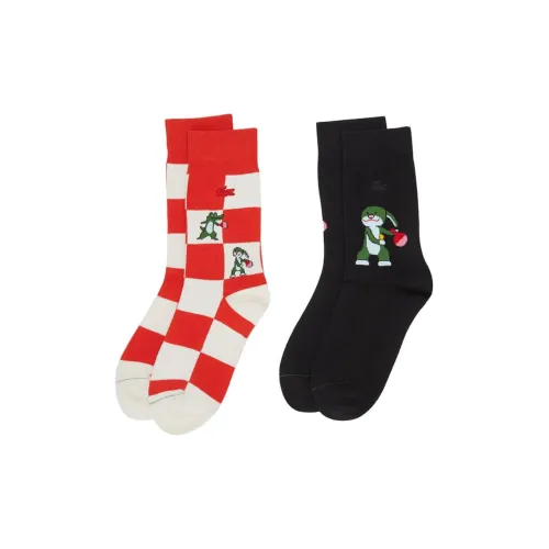 LACOSTE 2 шт Красный+Черный Унисекс MID Носки до икры