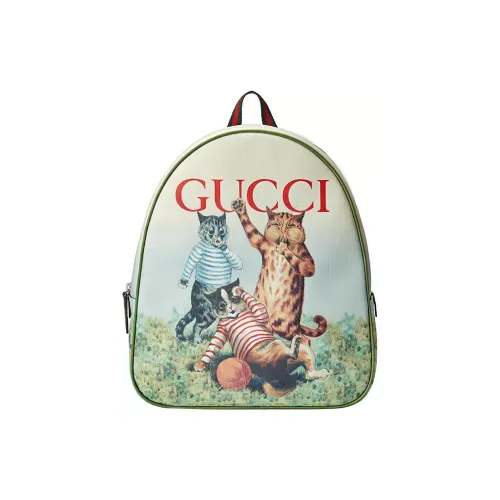 GUCCI Canvas Рюкзак для ребенка белый и зеленый