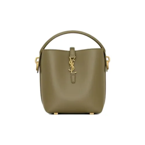 SAINT LAURENT Кожа Ведрообразная Сумка Сумка на Одно Плечо Мини Женская Сумка для Вязанья