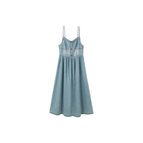 XIANGYING Юбка Платье Женское Джинсовый Синий