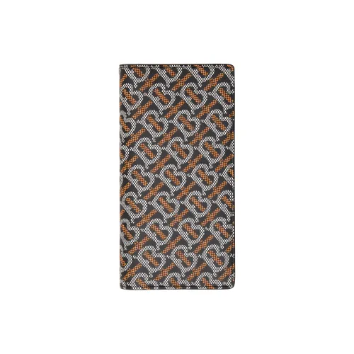 Burberry Кожа Кошелек Мужской Черный Оранжевый