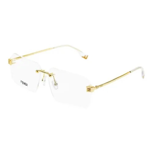 FENDI Нержавеющая сталь Квадратные Оправы для очков Унисекс Золото
