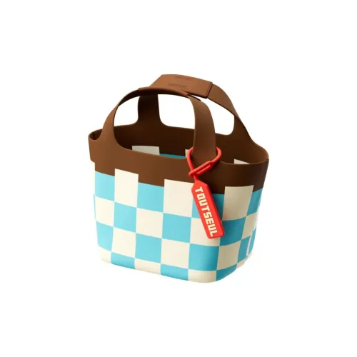 TOUTSEUL YOLO Полиэстер Сумка Средняя Женская Коричнево-Синяя Клетка