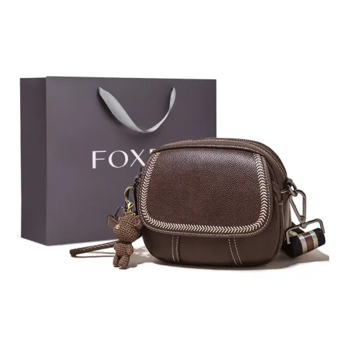 FOXER Сумка через плечо из коровьей кожи маленькая женская коричневая