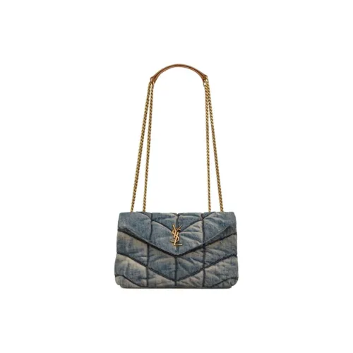 SAINT LAURENT Деним Портативная Сумка через плечо Сумка на плечо Женская Джинсовый Синий