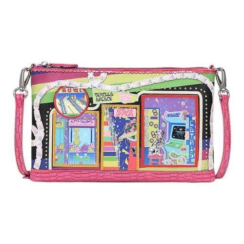 Vendula ПУ (полиуретан) Сумка через плечо Средняя Женская Розовая Красная и Черная