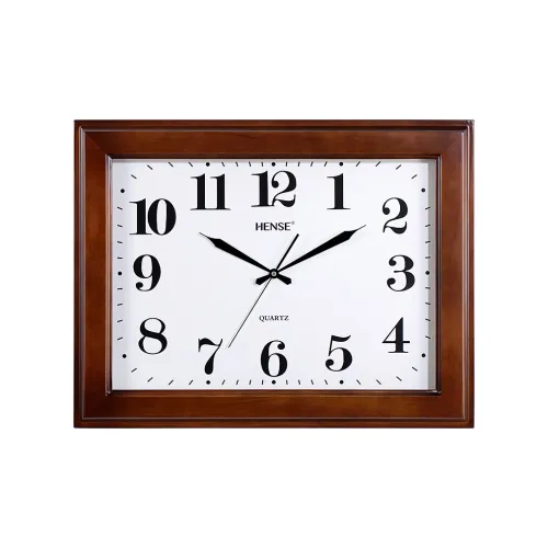 HENSE Кварцевый механизм Деревянная настенная часы Унисекс Белый циферблат HW30