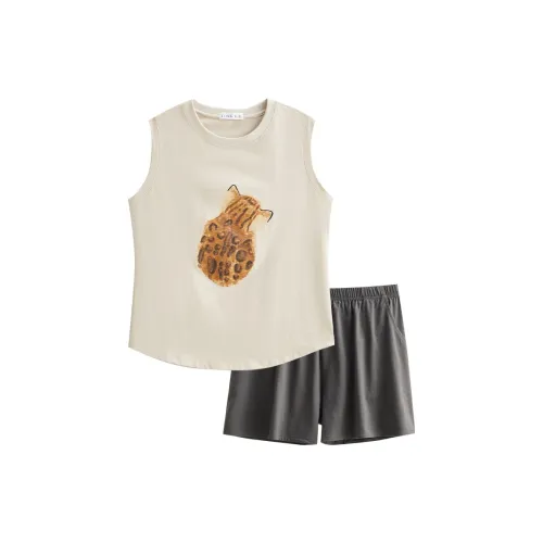 Same Language Пижамный комплект Летний Женский Абрикос