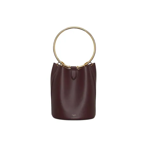 Alaia Телячья кожа и латунь ведрообразная сумка большая женская шоколадная
