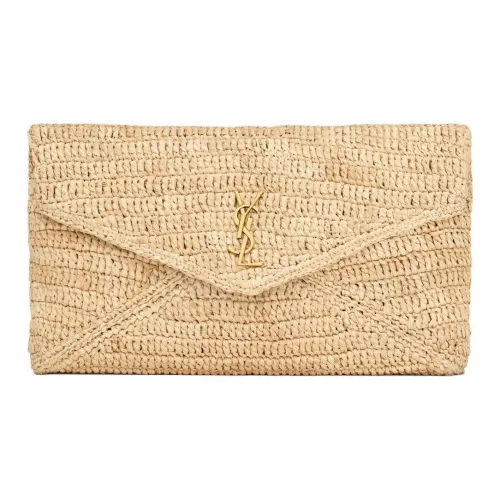 SAINT LAURENT Рафия Клатч Женские Естественный