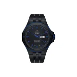 Чёрный корпус, чёрный bezel, чёрный циферблат, чёрный резиновый ремешок