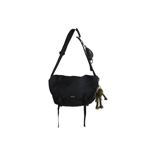 Alcohol dragon Сумка через плечо Черная с зеленым брелоком в виде лягушки Унисекс