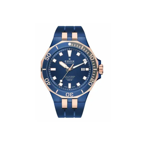 EDOX Автоматический Механический Механизм Мужские Часы 43 мм Синий