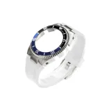 Синий Черный Безель Стальной Корпус + Белый Ремешок