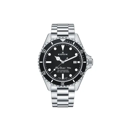 EDOX Автоматический Механический Механизм Мужские Часы 42 мм Черный