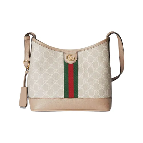 GUCCI GG Supreme Холщовая Сумка через плечо Маленькая Женская Бежевая и Белая
