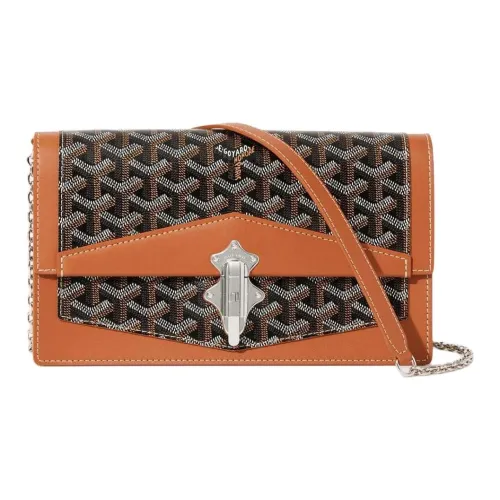 GOYARD Goyardine Canvas Cervon Телячья кожа Сумка через плечо Унисекс Коричневый