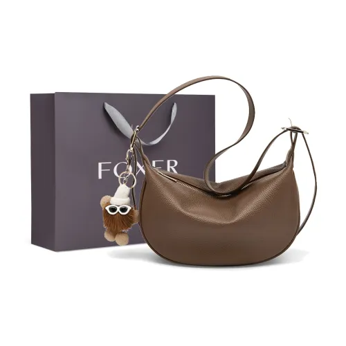 FOXER Пельменная Корова Кожа Сумка Сумка через плечо Сумка на плечо Женская Коричневая