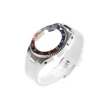 Красный синий Bezel, стальной корпус + белый ремешок