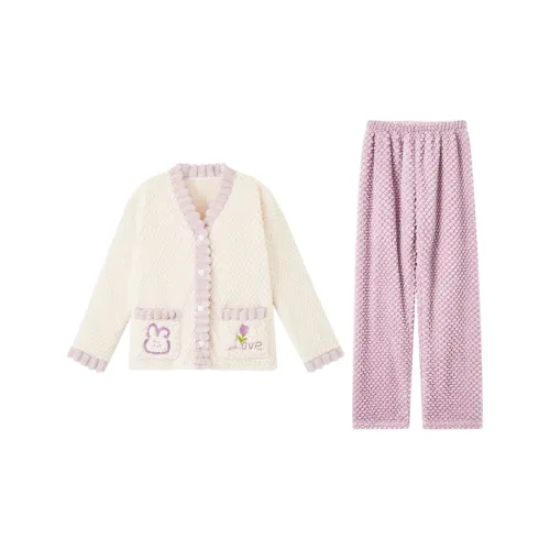 Сон Фиолетовый flower Кролик Женские Пижамные комплекты