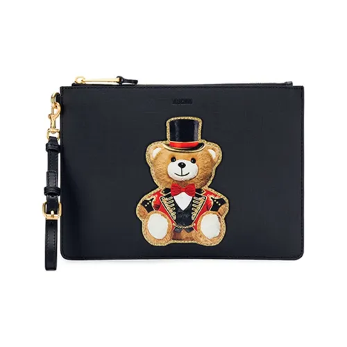 MOSCHINO Клатч из коровьей кожи женский черный