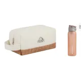 Одиночный слой экрю + модная спортивная бутылка для воды розового цвета