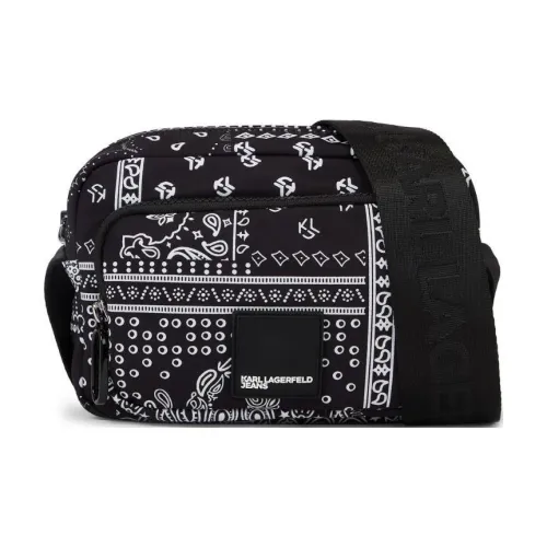 KARL LAGERFELD Нейлоновая сумка через плечо Мужская Obsidian черный и белый