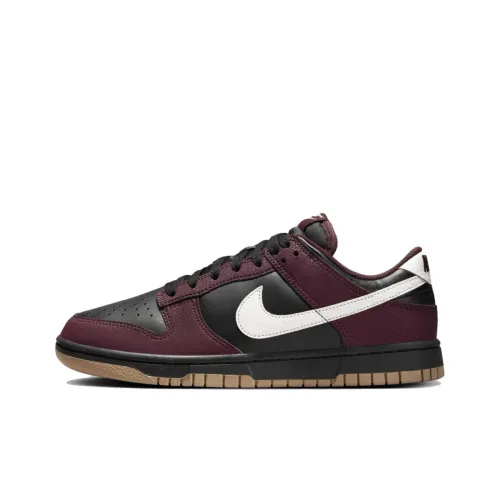 NIKE Dunk Кроссовки для скейтбординга Низкие Бургундский/Черный/хаки Женские