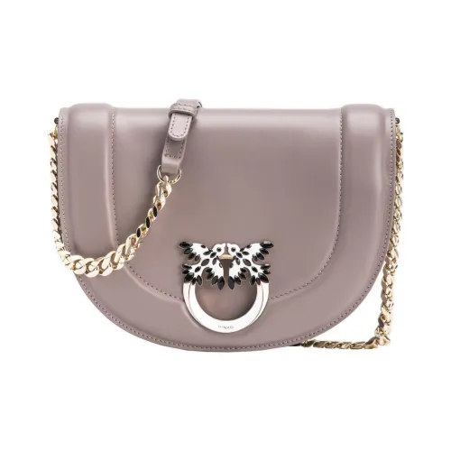 PINKO Кожа Сумка через плечо Женская Бежевая Железная Светло-Золотая