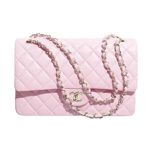 CHANEL Classic Flap CF Lambskin Сумка через плечо Большая Женская Светло-розовая Красная